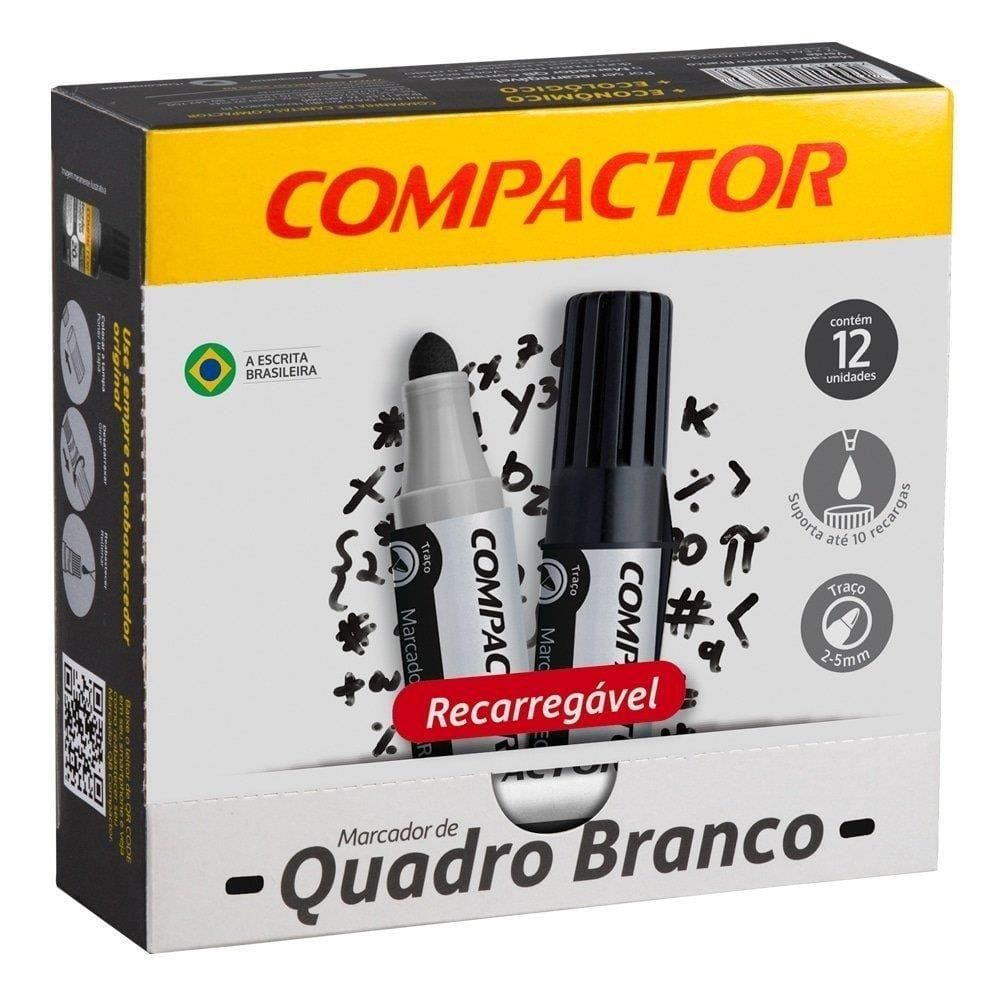 Marcador Para Quadro Branco Preto - 12 Unidades 2