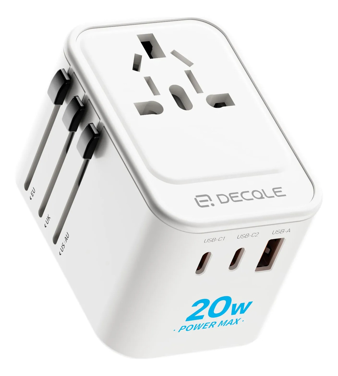 Adaptador Universal de Tomada com 2 USB-C 1