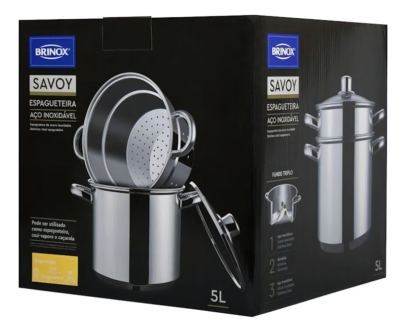 Espagueteira Caldeirão em Aço Inox Brinox Savoy 5