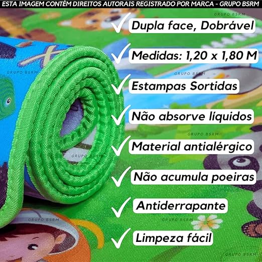 Tapete Infantil Dupla Face Tatame Educativo Caycoin 5