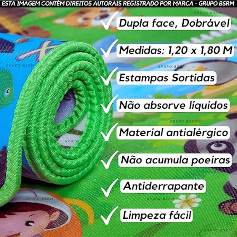 Tapete Infantil Dupla Face Tatame Educativo Caycoin 5