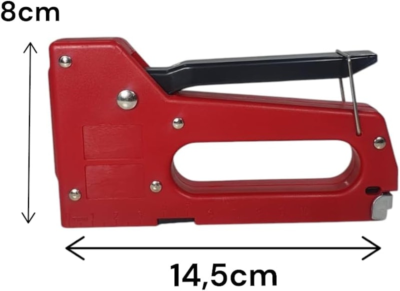 Grampeador para Tapeceiro Vermelho + 1000 Grampos 8 mm 3