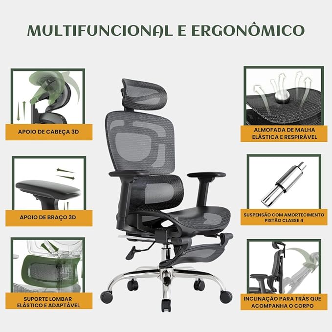 Cadeira de Escritório Ergonômica Mônaco  5