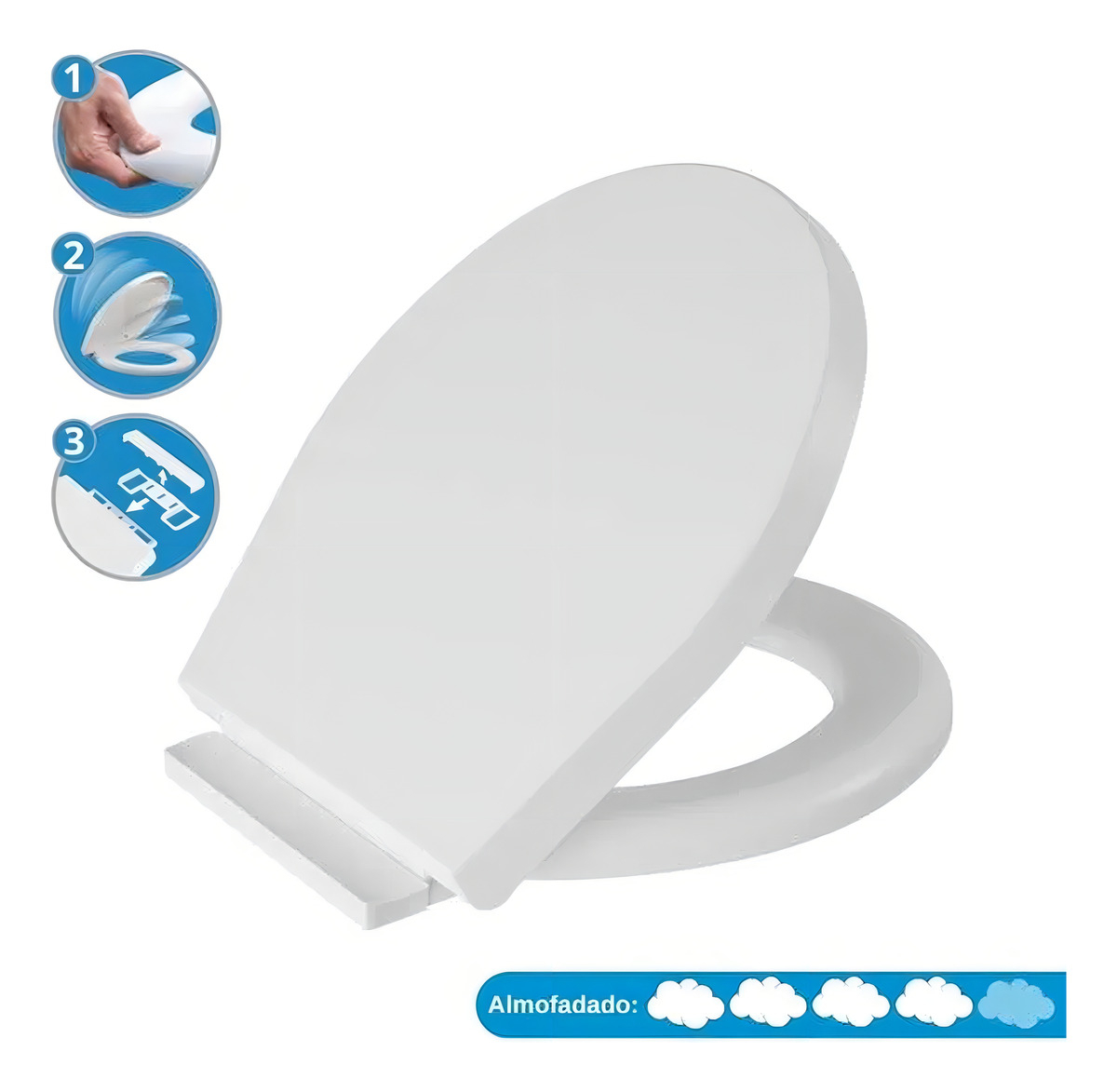 Assento Sanitário Oval Almofadado 3 em 1  4