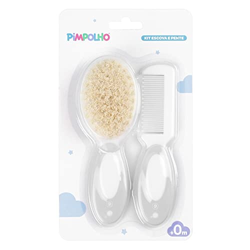 Kit Pente e Escova de Cerdas Naturais para Bebê Pimpolho 2