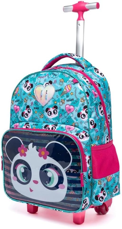 Kit Mochila de Rodinhas Lancheira Estojo Infantil Feminina 5