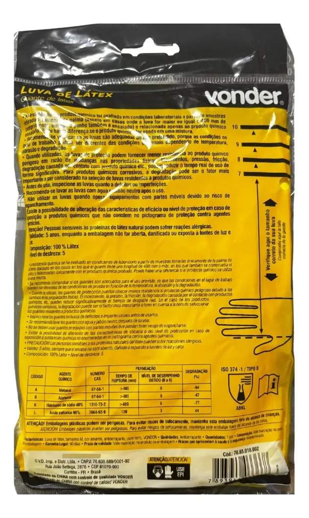 Luva de Látex Antiderrapante com Forro 3