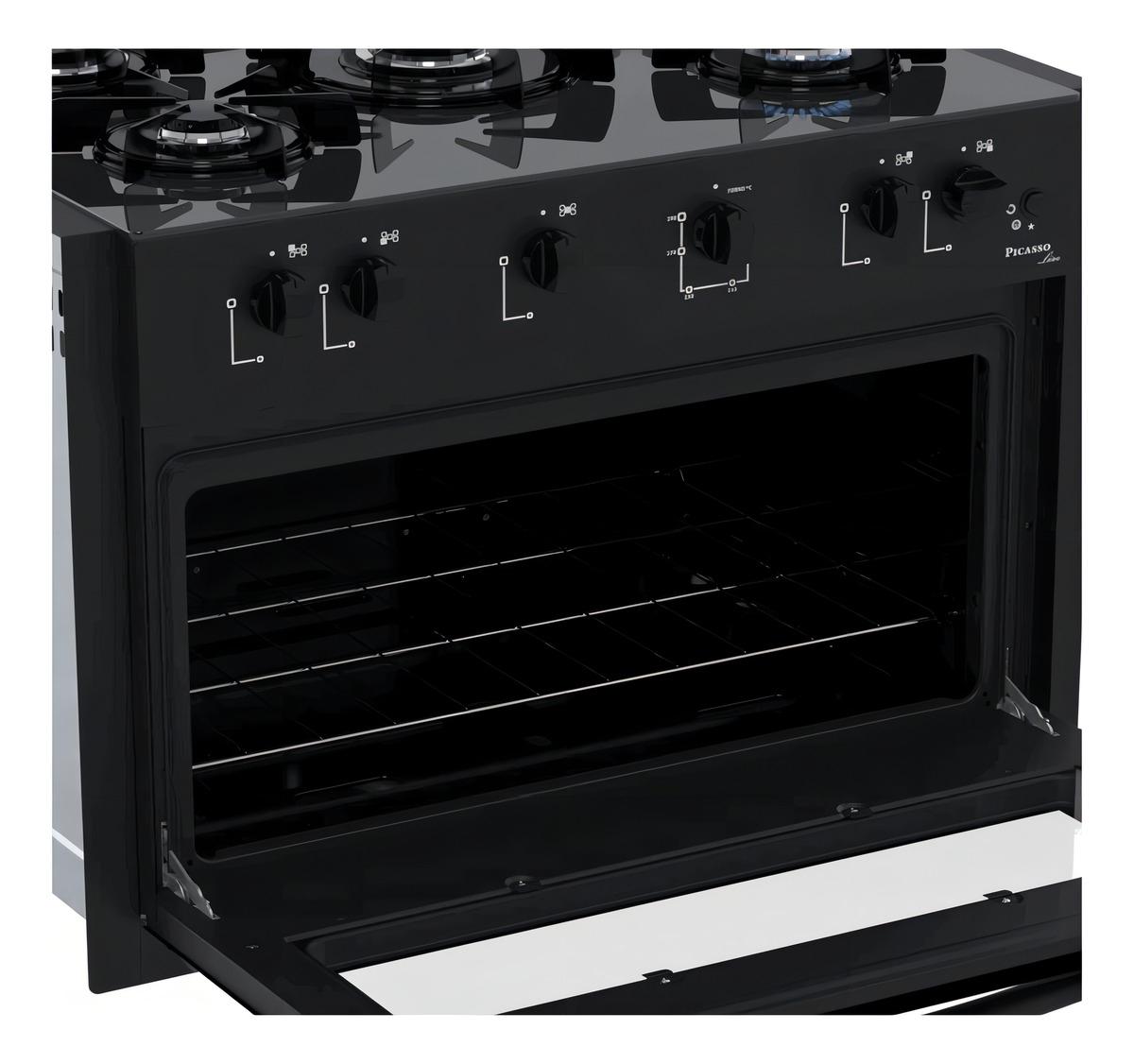 Fogao de Embutir 5 Bocas Venax Picasso Line Preto Fosco 1