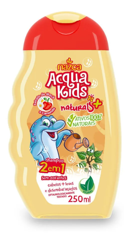 Shampoo 2 em 1 Maçã e Camomila Vegano Acqua Kids 1