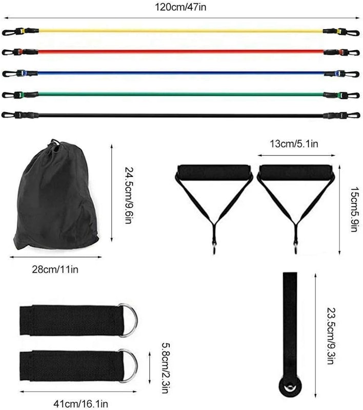 Kit 11 Peças Elástico Extensor Exercício 3