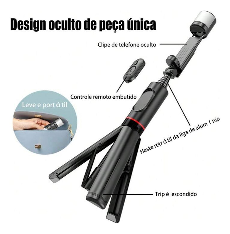Pau de Selfie Compatível com Android iOS HMASTON 4