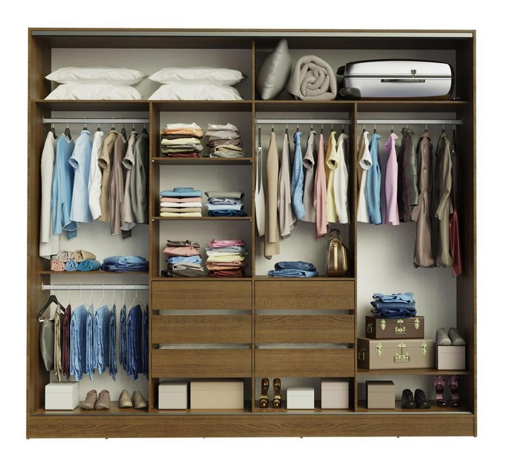 Guarda-Roupa Casal Apolo 4 Portas de Correr Rustic 2