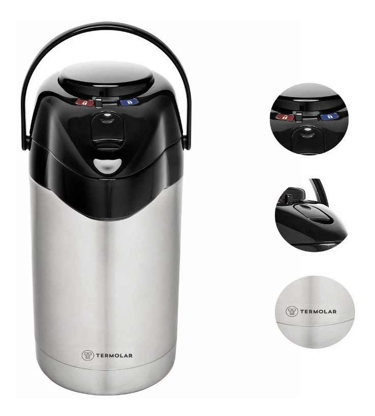 Garrafa Térmica 100% Inox R-Evolution 2,5 L 2