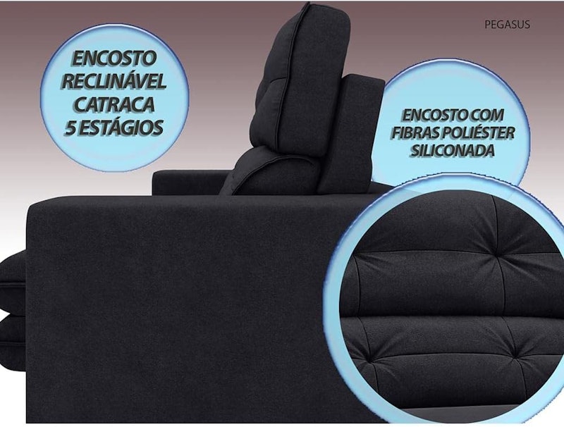 Sofá Retrátil e Reclinável Pegasus 5