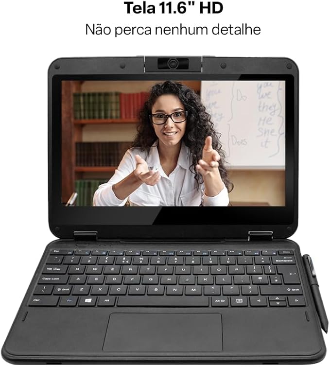 Notebook Windows 11 Home Processador Intel Celeron 128 GB 4 GB Tela 11.6" HD Ultra 3