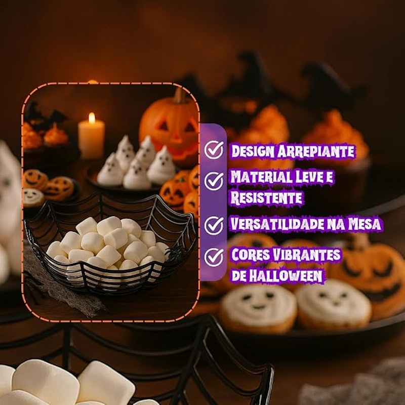 Bandeja Halloween Teia de Aranha 27 cm 4