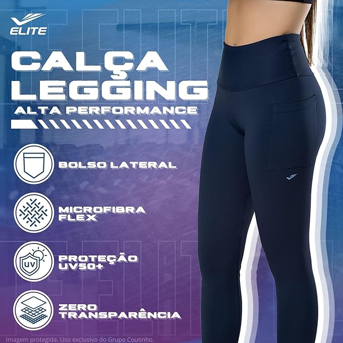 Legging Academia com Bolso Zero Transparência Cós Alto 2