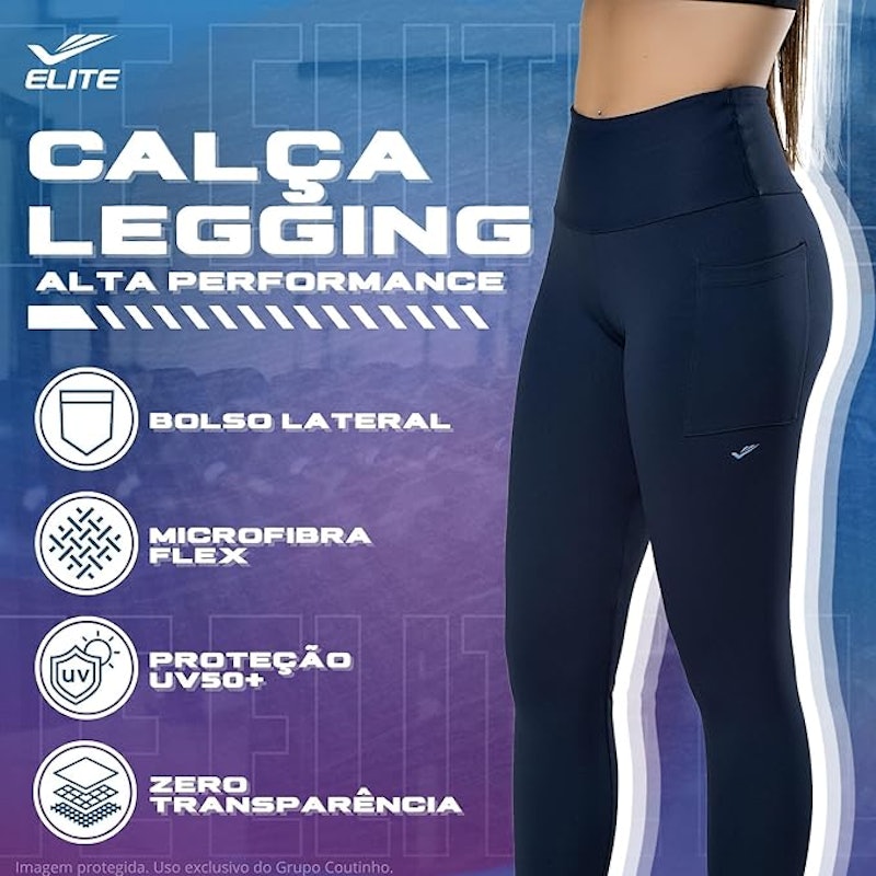 Legging Academia com Bolso Zero Transparência Cós Alto 2