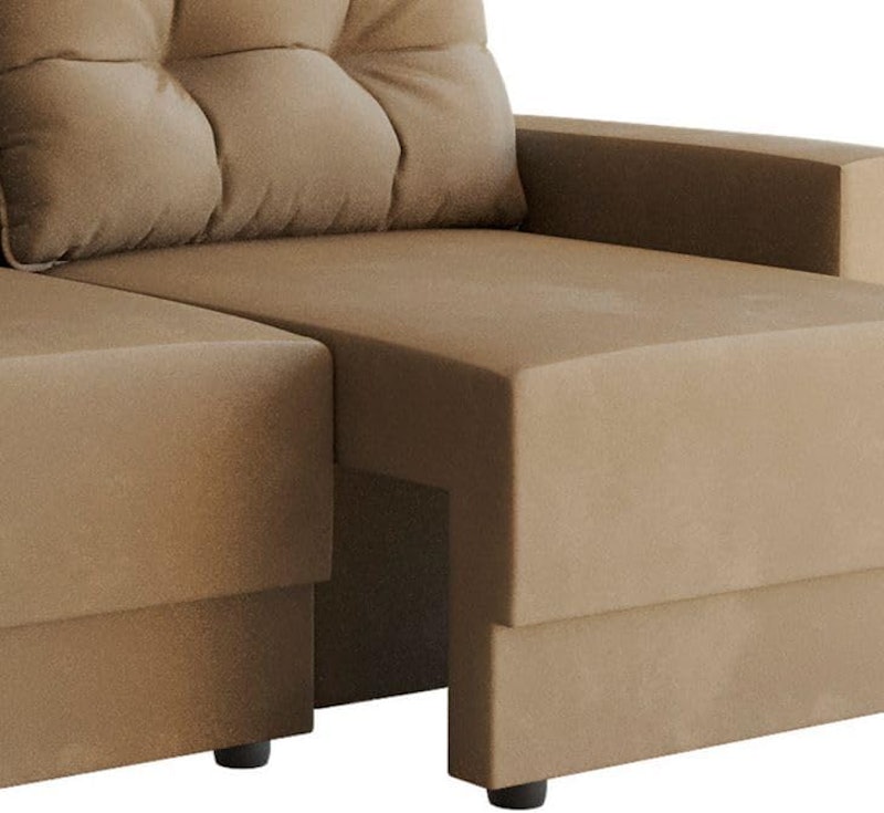Sofá 3 Lugares Retrátil Lubeck Suede Bege 4