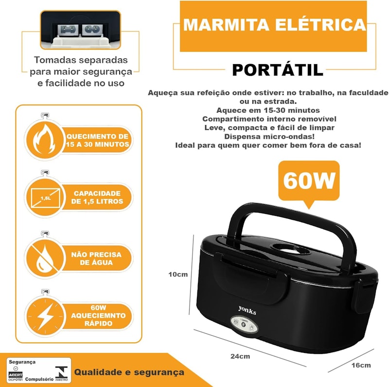 Marmita Elétrica 60 W com Bolsa Térmica 2