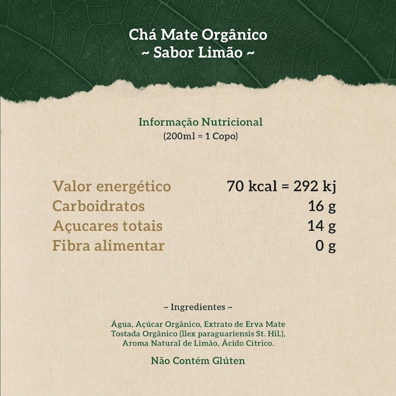 Chá Mate Orgânico Limão Poder da Terra 3
