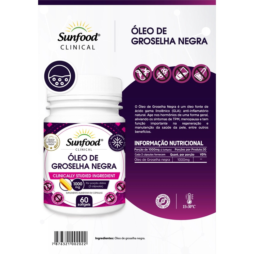 Óleo de Groselha Negra Sunfood Clinical 2