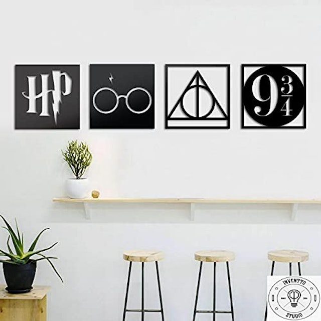 Kit 4 Quadros Decorativos Harry Potter 2