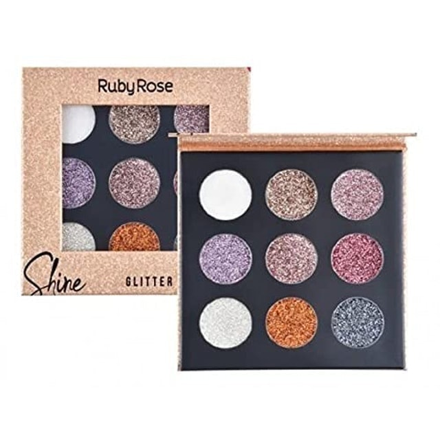 Paleta de Sombra Shine Glitter Ruby Rose 2
