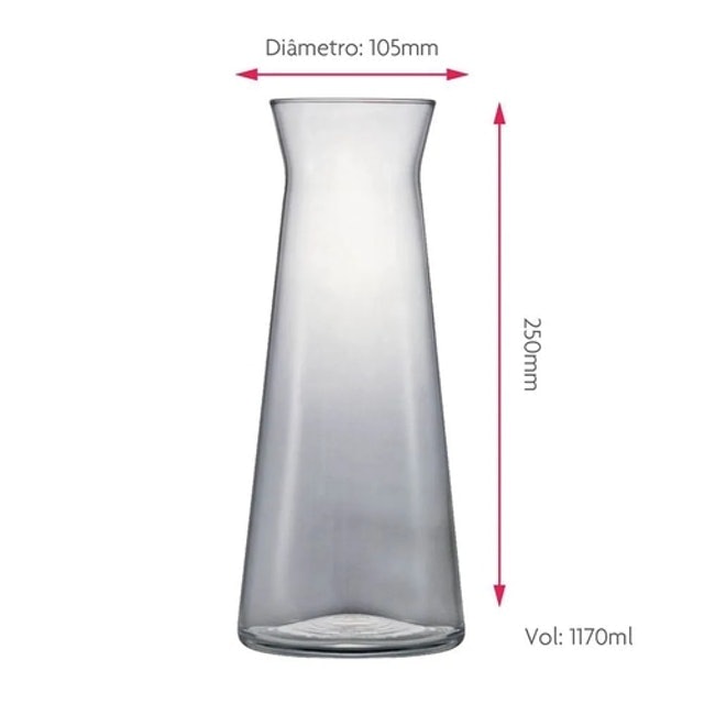 Jarra Decanter de Vinho ou Água Paris Vidro 1170ml Ruvolo 2