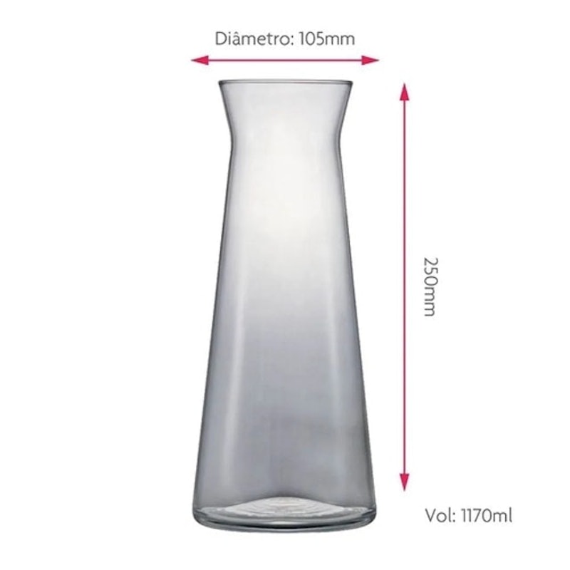 Jarra Decanter de Vinho ou Água Paris Vidro 1170ml Ruvolo 2