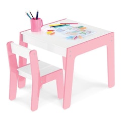 Conjunto Mesa + Cadeira Infantil Rosa