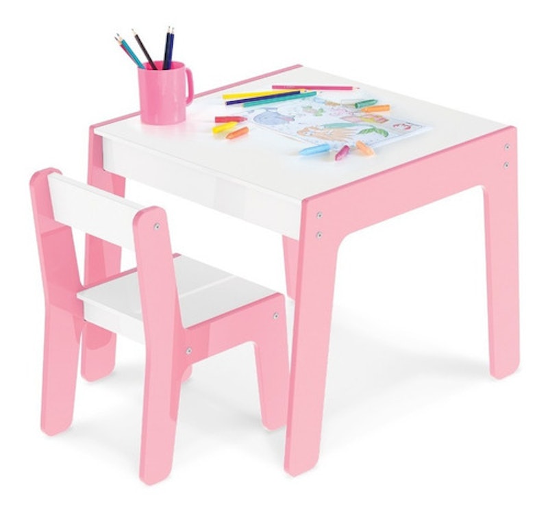 Conjunto Mesa + Cadeira Infantil Rosa 1