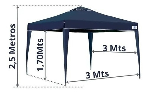 Gazebo X-Flex Oxford com Silvercoating Azul 3 x 3 m Mor 3