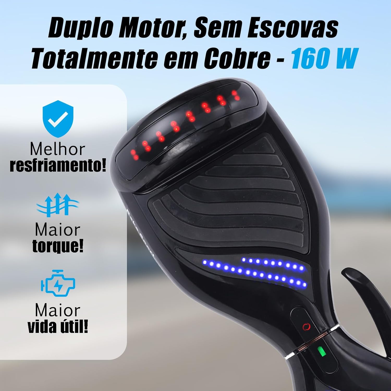 Hoverboard Elétrico com Luzes LED Double S 2