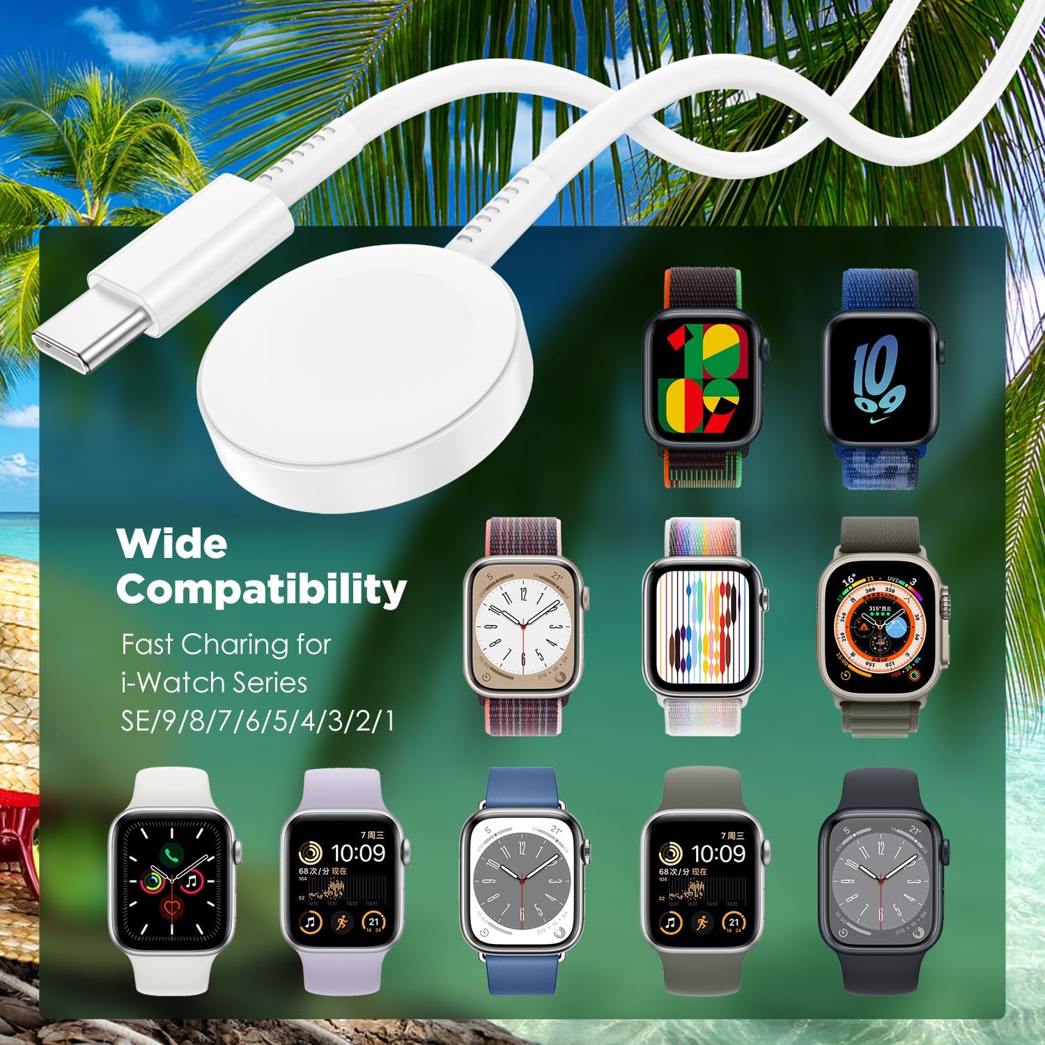 Cabo Carregador para Apple Watch sem Fio 3 m Hzevn 5