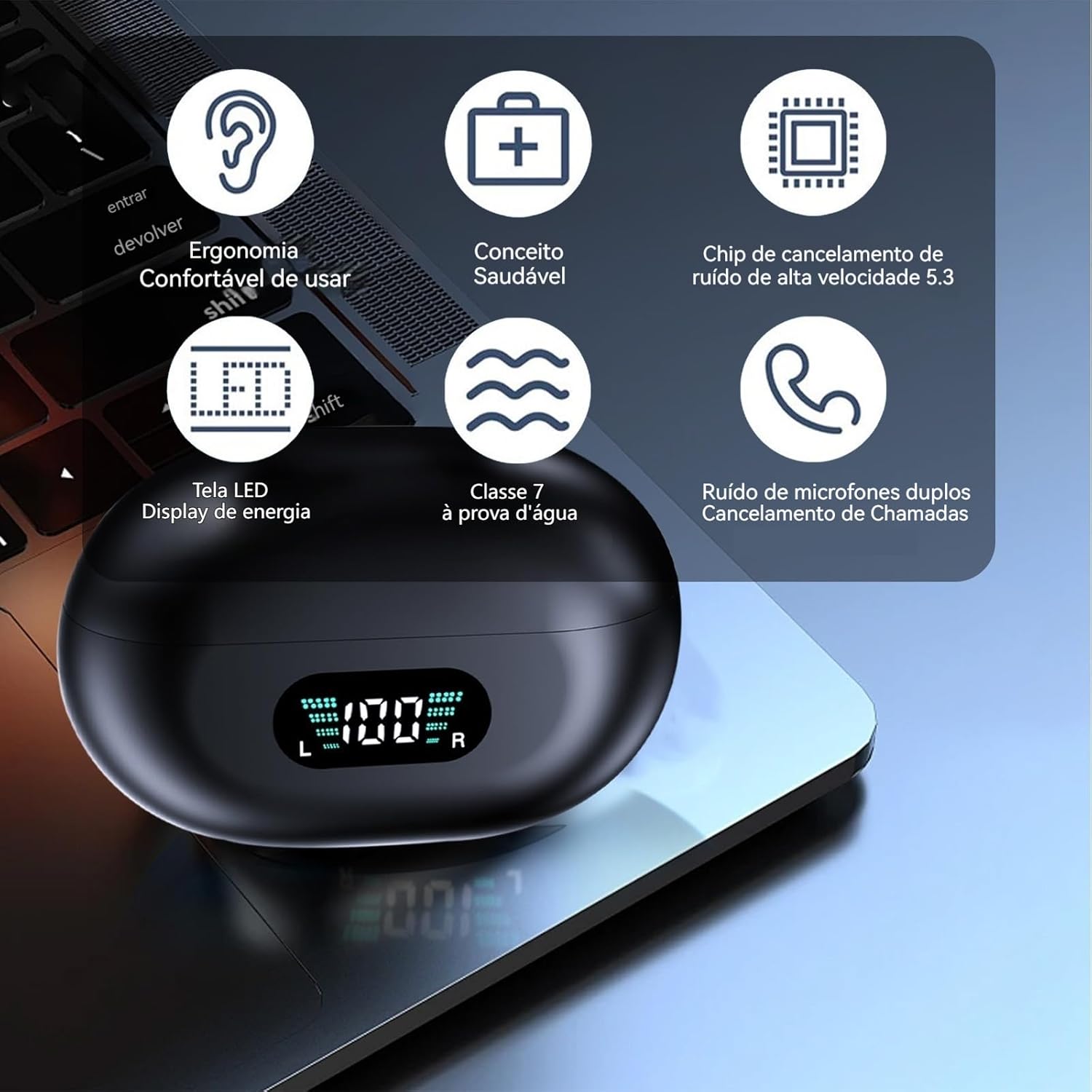Fones de Ouvido Esportivos sem Fio Bluetooth Lifebee 3