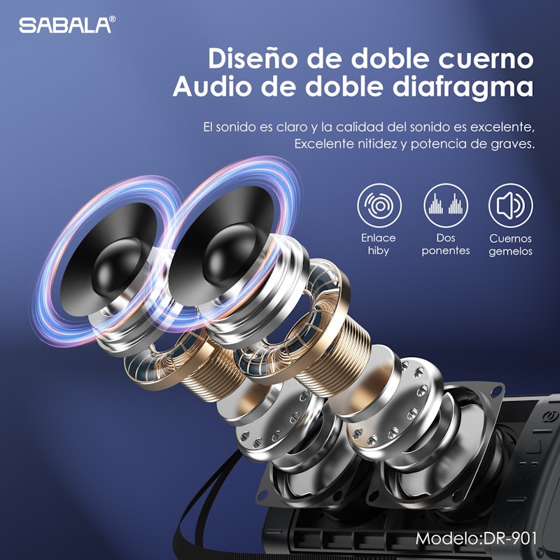 Caixa de Som Bluetooth Sabala DR-901 3