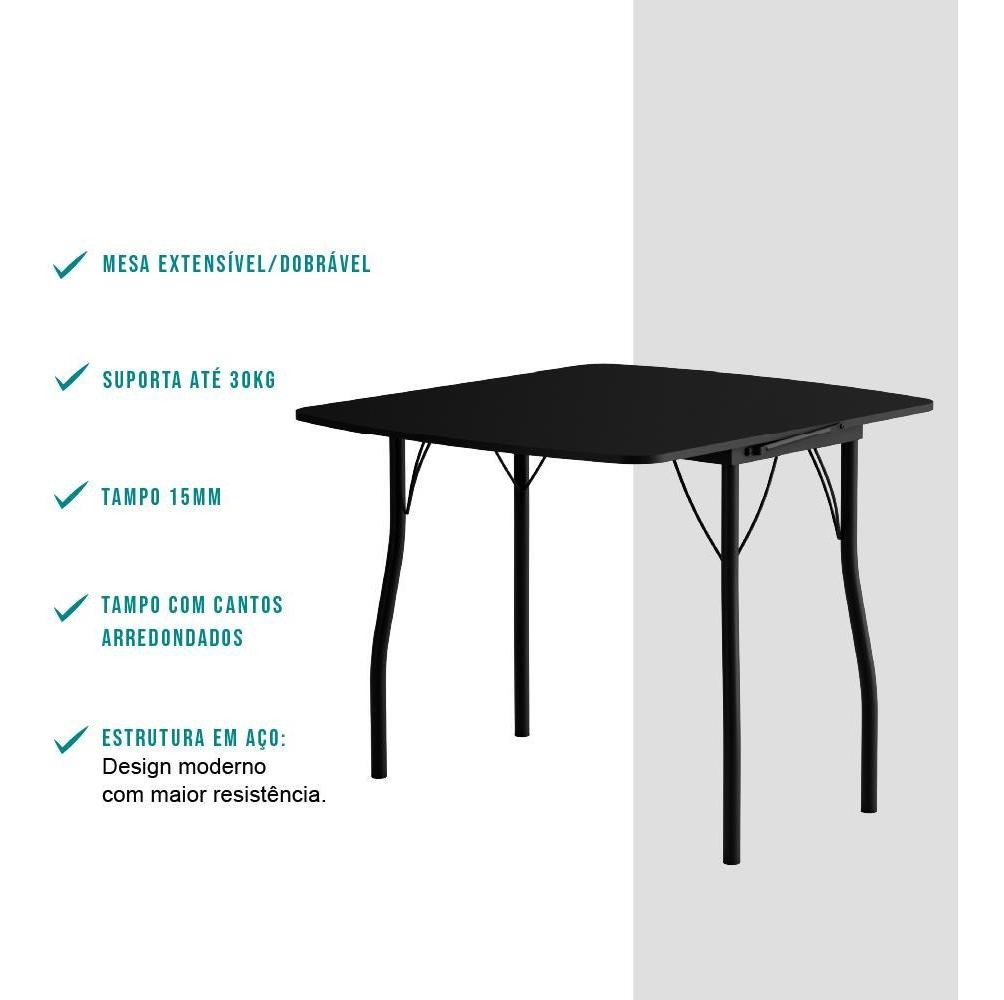 Conjunto Mesa Extensível com 4 Banquetas 5