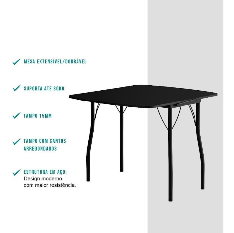 Conjunto Mesa Extensível com 4 Banquetas 5