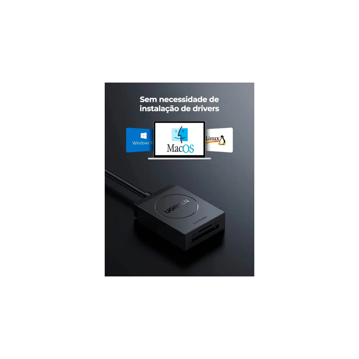 Adaptador Ugreen Cr127 Usb 3.0 p Micro SD e SD 4