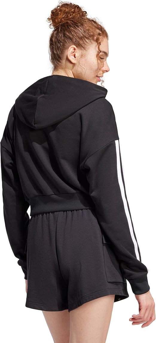 Moletom Capuz Essentials French Terry Crop 3 Listras 2