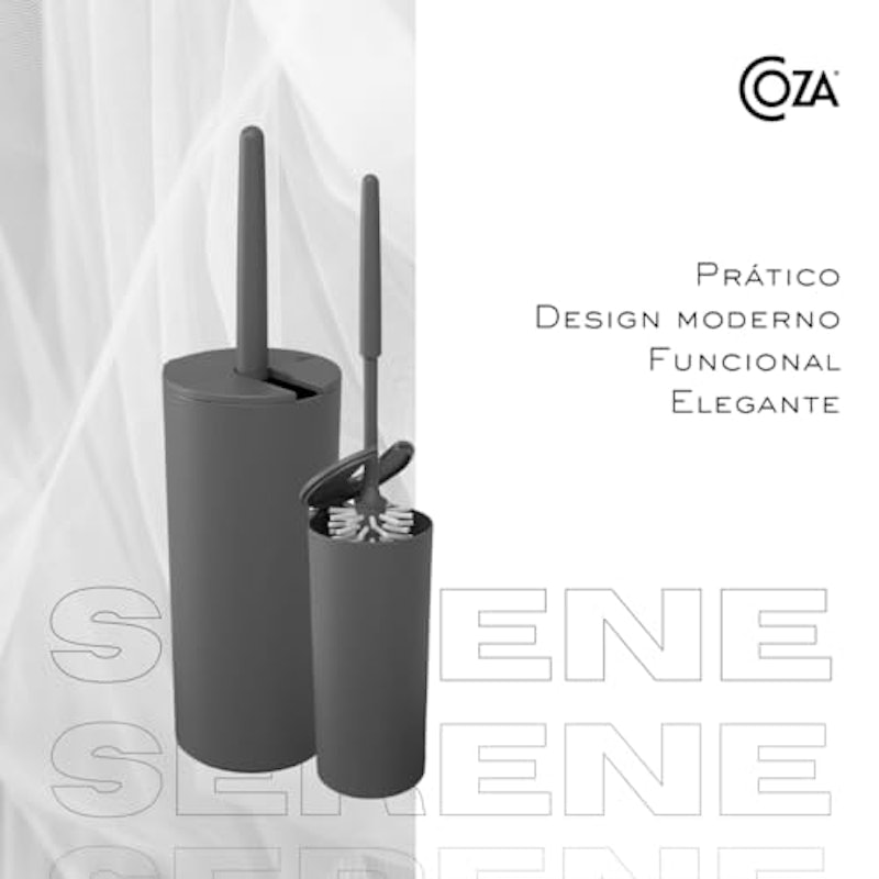 Escova Sanitária Coza Serene Cinza Chumbo 3