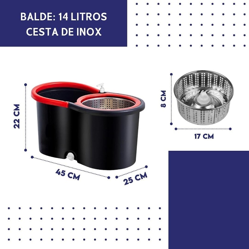 Mop Giratório com Cesto em Inox 2