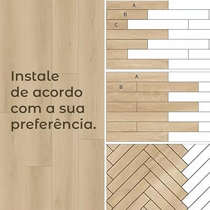 Piso Vinílico Auto Adesivo Régua Madeira Manta Caixa 5 m² Bege Liso 3