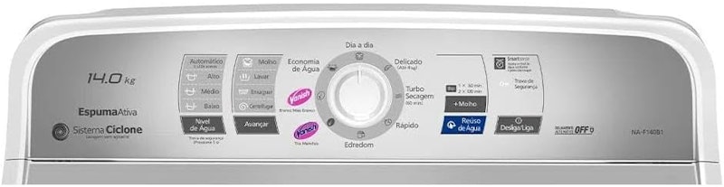 Máquina de Lavar Panasonic Função Vanish Branco Mais Branco 14 kg 4