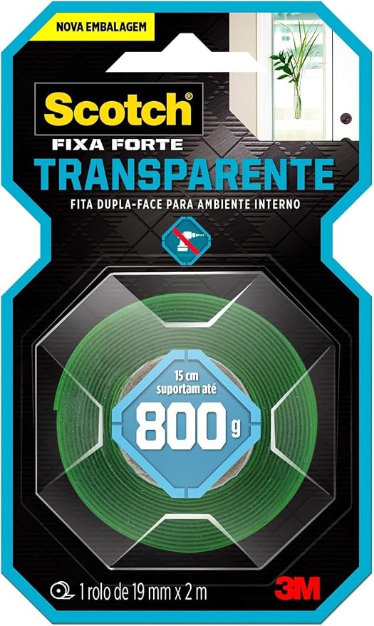 Fita Dupla Face Scotch® Fixa Forte Transparente 19 mm x 2 m 1