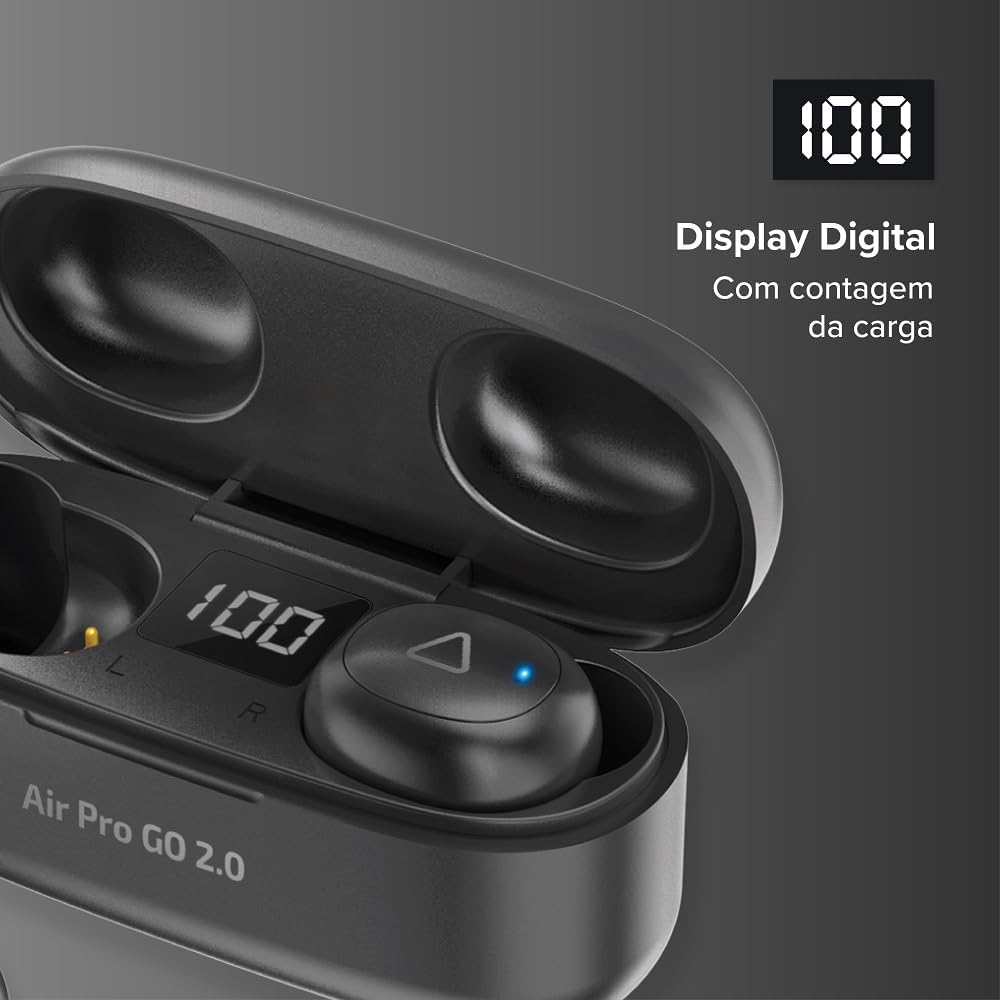 Fone de Ouvido Bluetooth Sem Fio TWS Air Pro 200 i2GO com Estojo de Carregamento 4