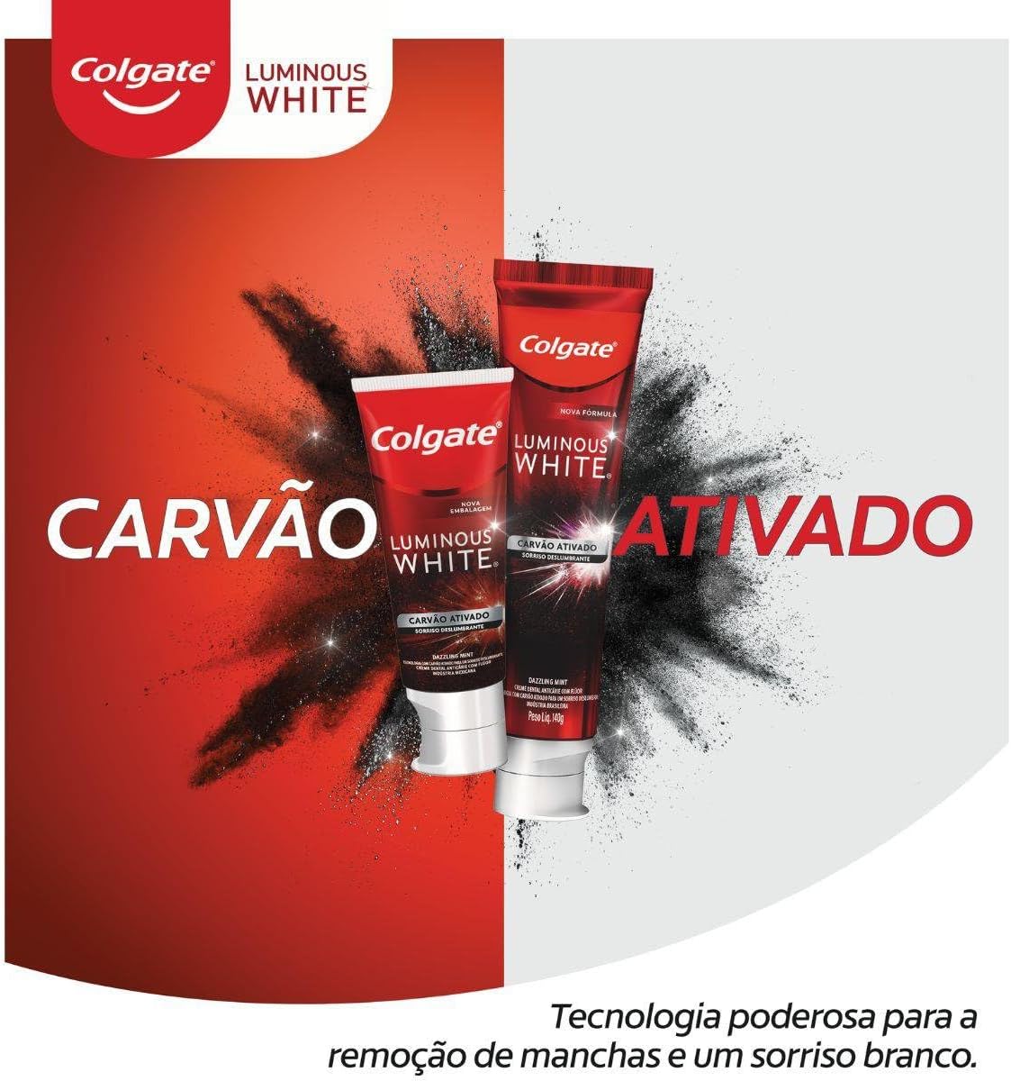Creme Dental Clareador Colgate Luminous White Carvão Ativado 5