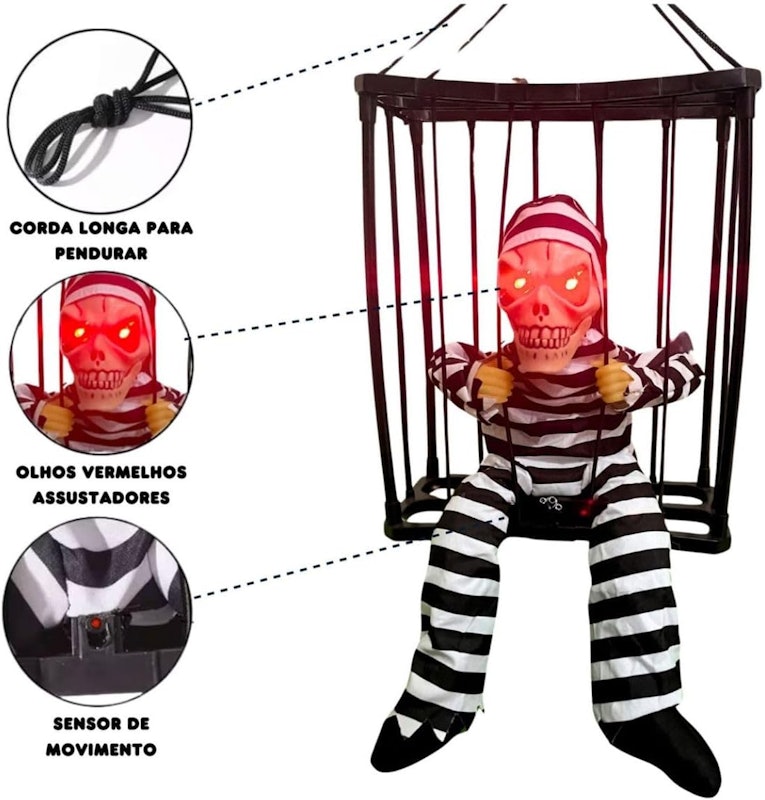 Boneco Hallloween Assustador Terror Caveira 2
