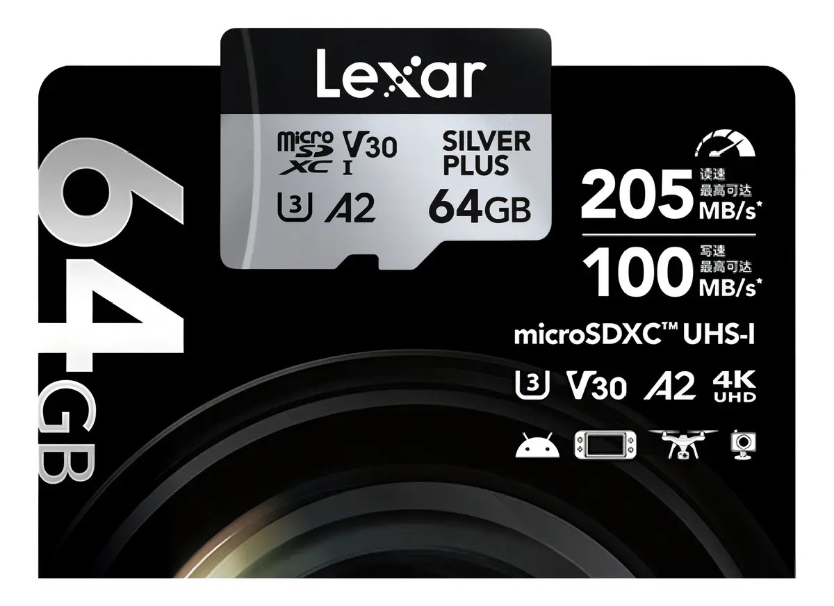 Cartão microSDXC UHS-I SILVER PLUS Lexar Profissional 4